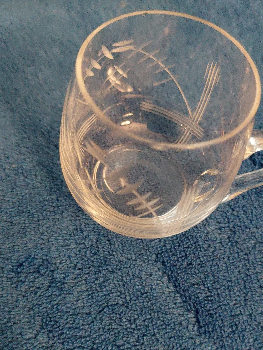 Demitasse Etched Clear Glass Espresso  Cups - Set of 6